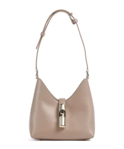 Iride Mini Schultertasche genarbtes Leder taupe