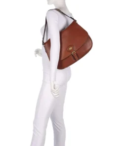 Isadora Schultertasche genarbtes Rindsleder braun