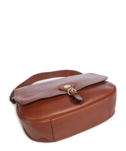 Isadora Schultertasche genarbtes Rindsleder braun