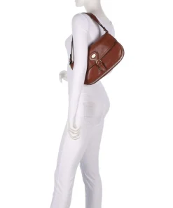 Isadora Schultertasche genarbtes Rindsleder braun