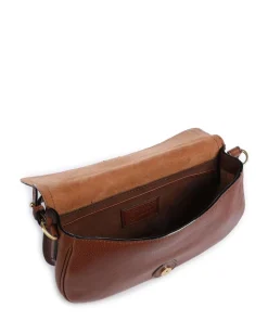 Isadora Schultertasche genarbtes Rindsleder braun