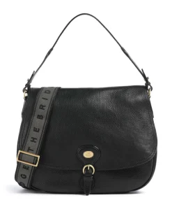 Isadora Schultertasche genarbtes Rindsleder schwarz