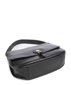 Isadora Schultertasche genarbtes Rindsleder schwarz