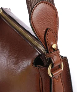 Isadora Umhängetasche genarbtes Rindsleder braun