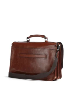 Isaia Aktentasche 14″ fein genarbtes Rindsleder braun