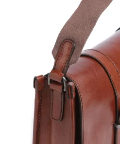 Isaia Kuriertasche fein genarbtes Rindsleder braun