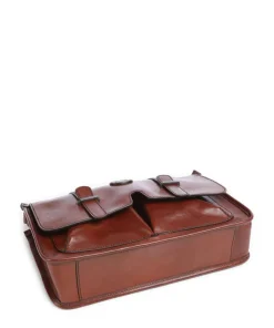 Isaia Kuriertasche fein genarbtes Rindsleder braun