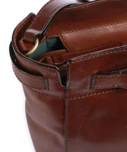 Isotta Umhängetasche fein genarbtes Rindsleder braun