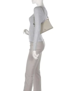 Ivy S Schultertasche genarbtes Rindsleder beige