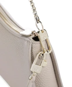 Ivy S Schultertasche genarbtes Rindsleder beige