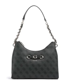 Izzy Schultertasche Lederimitat anthrazit