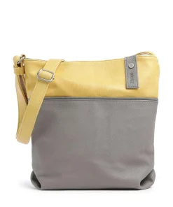 Jana J10 Schultertasche Lederimitat grau/gelb