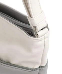 Jana J10 Schultertasche Lederimitat grau/weiß