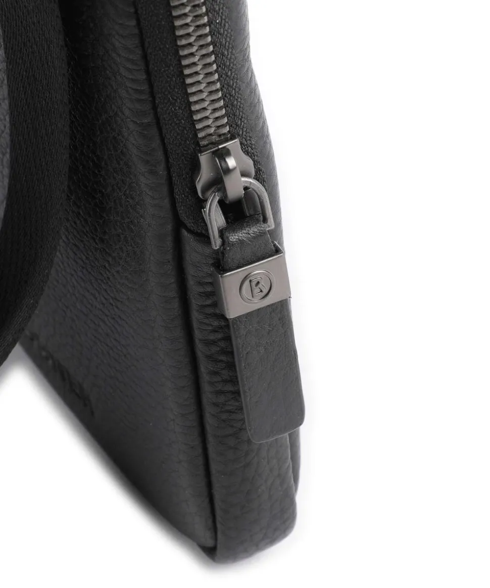 Jasper Jacob Umhängetasche genarbtes Leder schwarz