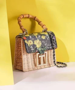 Jaysisa Umhängetasche Rattan natur