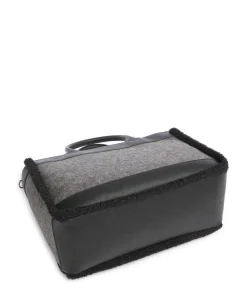 Jeans Calduccio Yvette Handtasche Lederimitat, Textil schwarz