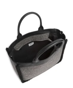 Jeans Calduccio Yvette Handtasche Lederimitat, Textil schwarz