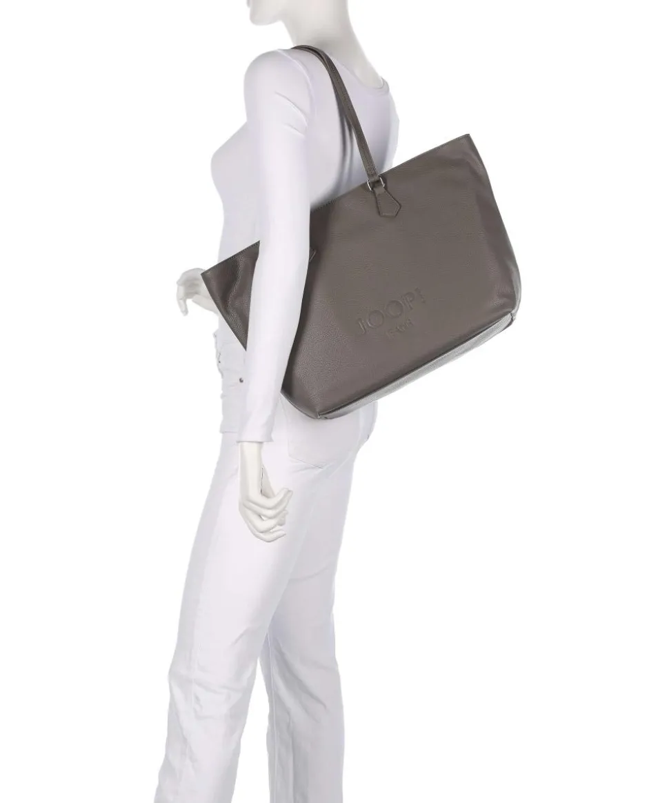 Jeans Lettera 1.0 Lara Shopper genarbtes Leder dunkelgrau