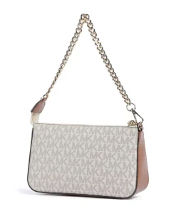 Jet Set Schultertasche Lederimitat beige