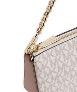 Jet Set Schultertasche Lederimitat beige