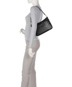 Jet Set Schultertasche Lederimitat schwarz