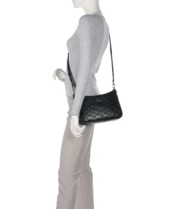 Jet Set Schultertasche Lederimitat schwarz