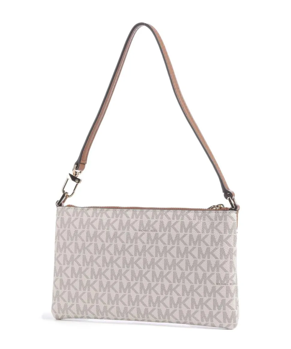 Jet Set Schultertasche Lederimitat elfenbein/braun