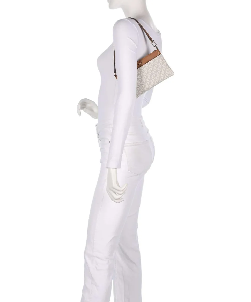 Jet Set Schultertasche Lederimitat elfenbein/braun