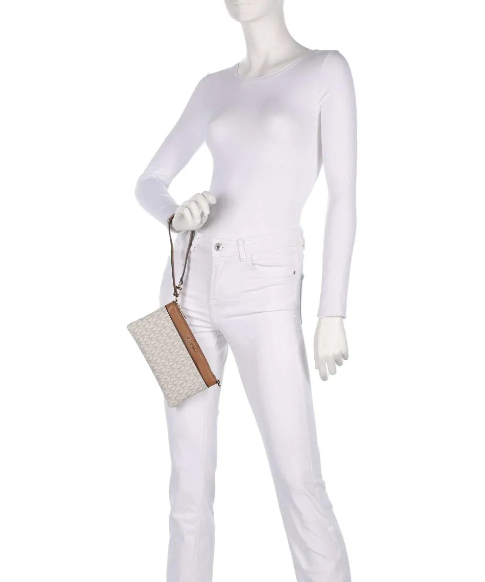 Jet Set Schultertasche Lederimitat elfenbein/braun