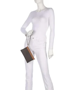 Jet Set Schultertasche Lederimitat dunkelbraun