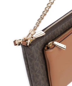 Jet Set Schultertasche Lederimitat dunkelbraun