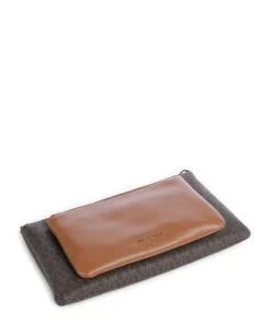 Jet Set Schultertasche Lederimitat dunkelbraun