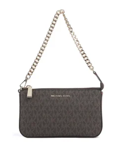 Jet Set Schultertasche Lederimitat dunkelbraun