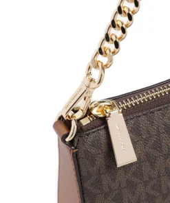 Jet Set Schultertasche Lederimitat dunkelbraun