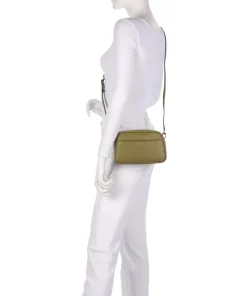 Jet Set Small Umhängetasche genarbtes Rindsleder olivgrün