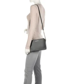 Jet Set Umhängetasche genarbtes Rindsleder schwarz