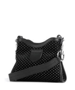 Joan Umhängetasche Lederimitat, Polyester, fein genarbtes Rindsleder schwarz