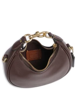 Jonie Umhängetasche fein genarbtes Leder dunkelbraun