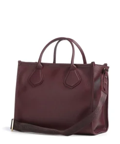 Jour M Handtasche genarbtes Rindsleder brombeer