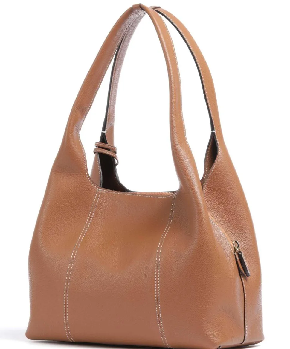 Juliette Beuteltasche genarbtes Rindsleder tan