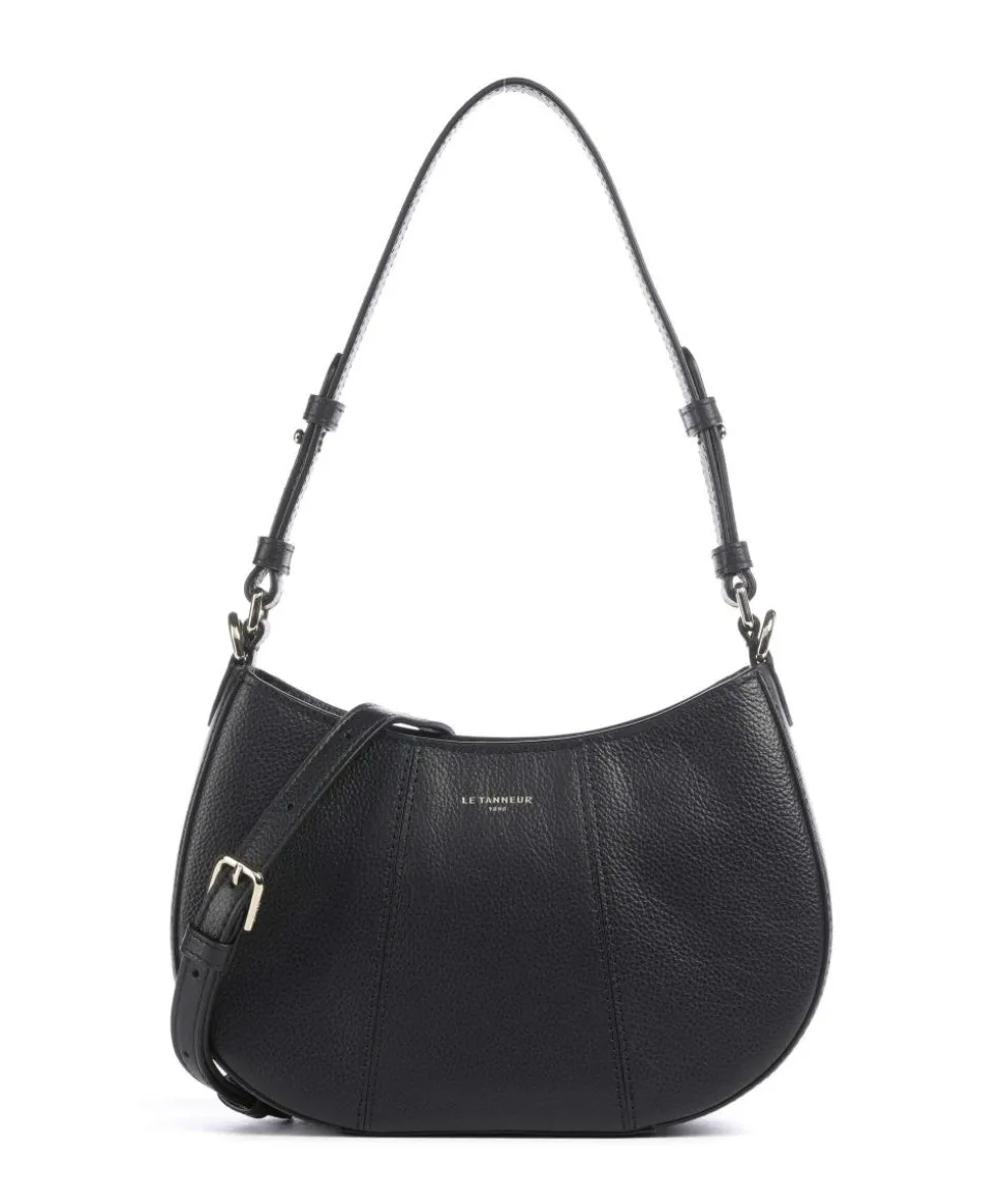 Juliette Schultertasche genarbtes Rindsleder schwarz