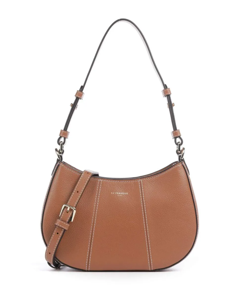 Juliette Schultertasche genarbtes Rindsleder tan