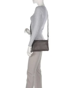 Karima Umhängetasche genarbtes Rindsleder taupe