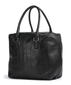 Kayla Monogram Sheep Natural M Handtasche geprägtes Rindsleder schwarz