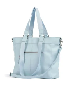 Keep on smiling Big Shopper recyceltes Leder hellblau