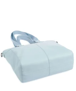 Keep on smiling Big Shopper recyceltes Leder hellblau