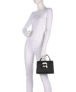 K/Ikon Handtasche Lederimitat schwarz