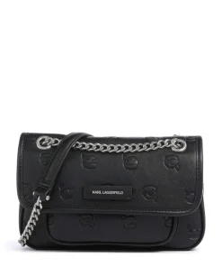 K/Ikon Monogram Schultertasche Lederimitat schwarz