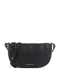 K/Ikon Monogram Umhängetasche Lederimitat schwarz