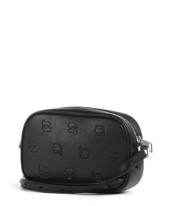 K/Ikon Monogram Umhängetasche Lederimitat schwarz